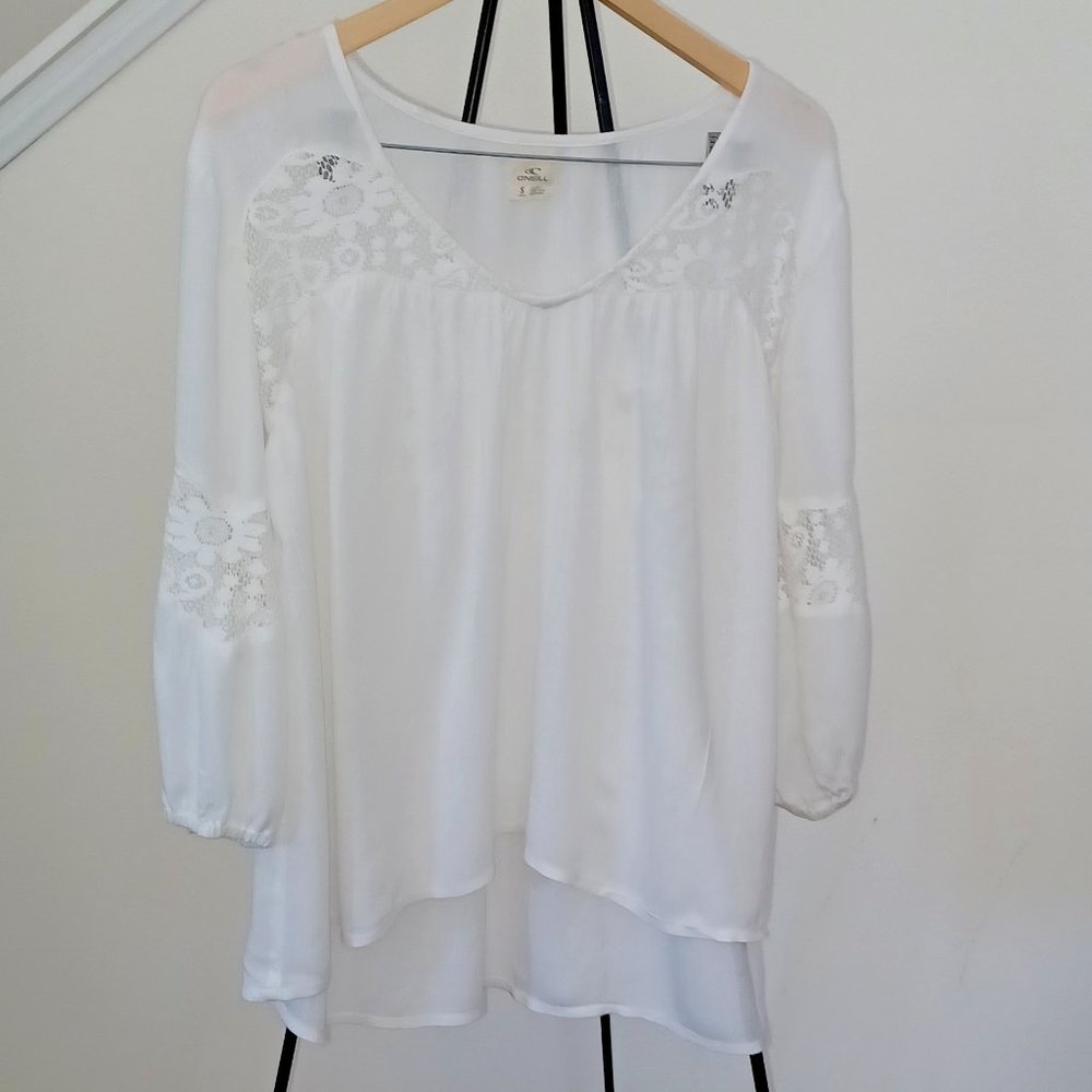 O'Neill White Blouse with Embroidered Design
